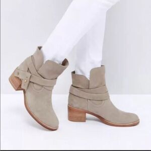 Revolve UGG Elora Leather Buckle Ankle Boot in Sahara